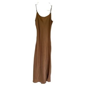 J.Crew Brown Gwyneth Maxi Slip Dress 00